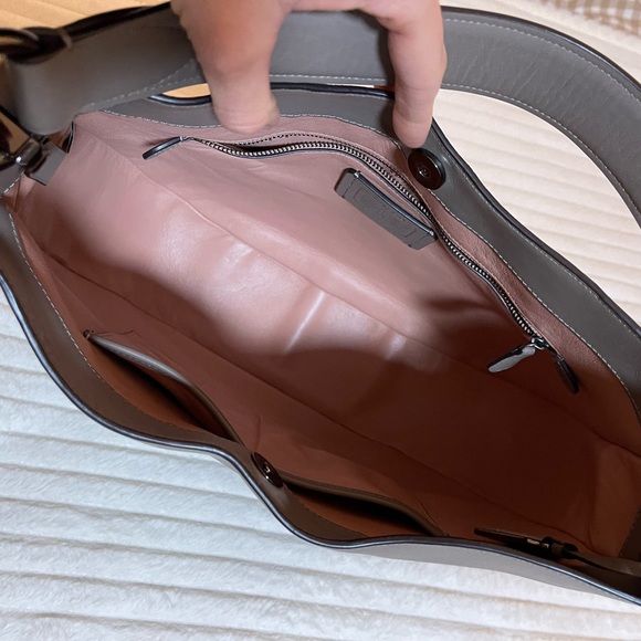 Coach Nomad | Leather Hobo Bag | Dark Fog + Black Accents - Picture 16 of 17